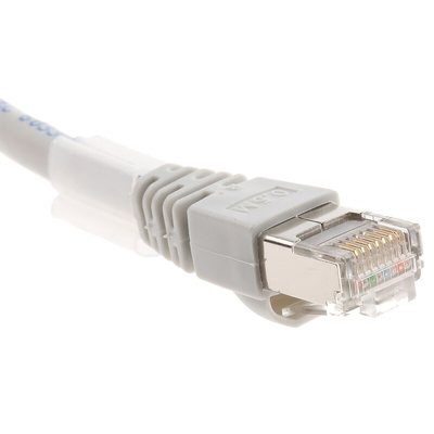Weidmuller Cat6 Right Angle Male RJ45 to Straight Male RJ45 Ethernet Cable, S/FTP, Grey LSZH Sheath, 0.5m, Halogen Free