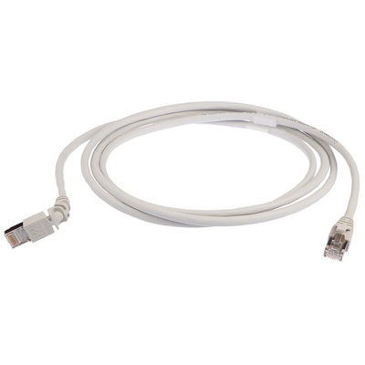 Weidmuller Cat6 Right Angle Male RJ45 to Straight Male RJ45 Ethernet Cable, S/FTP, Grey LSZH Sheath, 2m, Low Smoke Zero