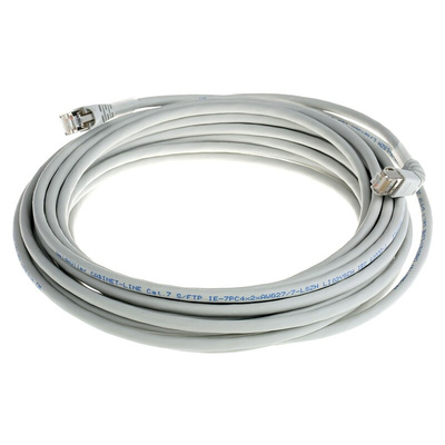 Weidmuller Cat6 Right Angle Male RJ45 to Straight Male RJ45 Ethernet Cable, S/FTP, Grey LSZH Sheath, 10m, Low Smoke