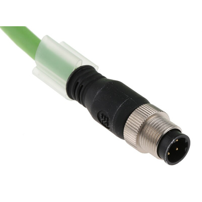 Weidmuller Cat5 M12 to RJ45 Ethernet Cable, Green PUR Sheath, 5m