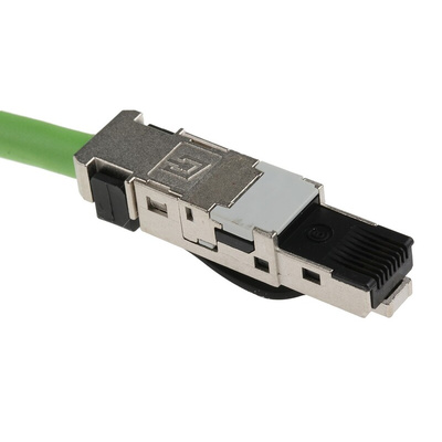 Weidmuller Cat5 M12 to RJ45 Ethernet Cable, Green PUR Sheath, 5m