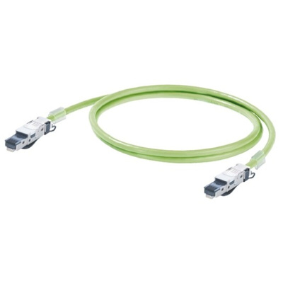 Weidmuller Cat5 Straight Male RJ45 to Straight Male RJ45 Ethernet Cable, SF/UTP, Green PUR Sheath, 2m