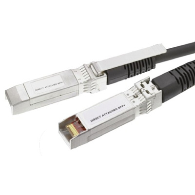 TE Connectivity Male SFP+ to Male SFP+ Ethernet Cable, Black, 1m