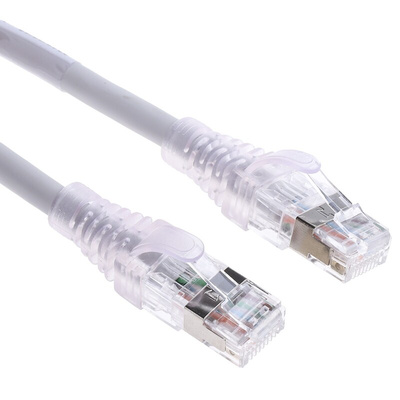Molex Premise Networks Cat6a Male RJ45 to Male RJ45 Ethernet Cable, STP, Grey LSZH Sheath, 10m