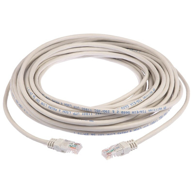 Molex Premise Networks Cat6 Male RJ45 to Male RJ45 Ethernet Cable, F/UTP, Grey LSZH Sheath, 7m