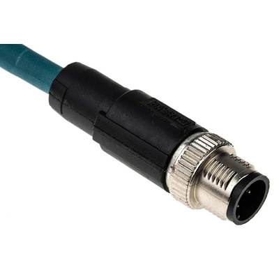 Phoenix Contact Cat5 Straight Male M12 to Straight Male RJ45 Ethernet Cable, Shielded, Blue PUR Sheath, 500mm, IEC