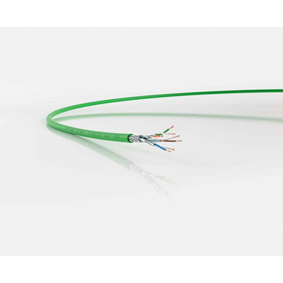 Lapp Cat7 Ethernet Cable, SF/FTP, Green PUR Sheath, 50m