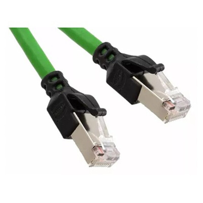 HARTING Cat5e Male RJ45 to Male RJ45 Ethernet Cable, SF/UTP, Green PUR Sheath, 5m