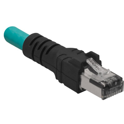 Turck Cat5e Straight Female M12 to Straight Male RJ45 Ethernet Cable, Blue TPE Sheath, 500mm