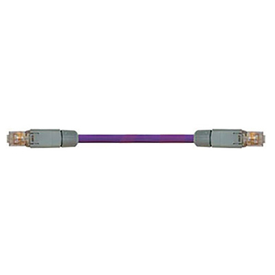 Igus Cat5 Male RJ45 to Male RJ45 Ethernet Cable, STP, Purple PUR Sheath, 10m