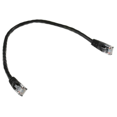 Cinch Connectors Cat5e Male RJ45 to Male RJ45 Ethernet Cable, U/UTP, Black PVC Sheath, 300mm