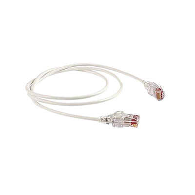 Polyco Healthline Cat6 Male RJ45 to Male RJ45 Ethernet Cable, U/UTP, White LSZH Sheath, 1m