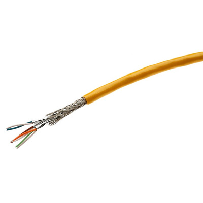 HARTING Cat6a Ethernet Cable, STP, Yellow PVC Sheath, 20m, Flame Retardant