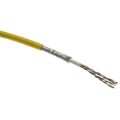HARTING Cat5e Ethernet Cable, STP, Yellow PUR Sheath, 50m, Flame Retardant, Halogen Free