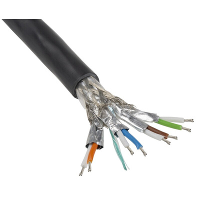HARTING Cat7 Ethernet Cable, SF/FTP, Black LSZH Sheath, 100m, Flame Retardant, Low Smoke Zero Halogen (LSZH)