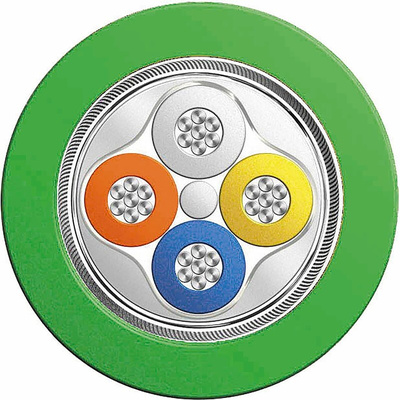 HARTING Cat5 Ethernet Cable, SF/UTP, Green PUR Sheath, 50m, Flame Retardant, Halogen Free