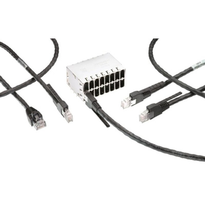 TE Connectivity Cat5e Male RJ.5 to Male RJ45 Ethernet Cable, F/UTP, Black LSZH Sheath, 10m, Low Smoke Zero Halogen