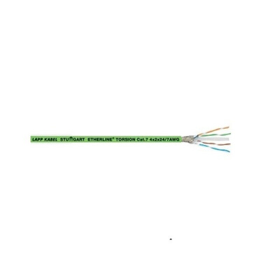 Lapp Cat7 Ethernet Cable, S/FTP, Green Polyurethane Sheath, 100m, Flame Retardant, Halogen Free