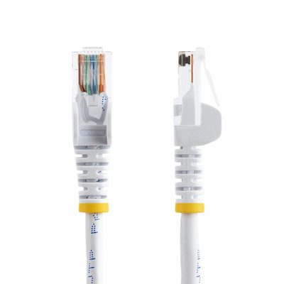 StarTech.com Cat5e Male RJ45 to Male RJ45 Ethernet Cable, U/UTP, White PVC Sheath, 1m, CM Rated