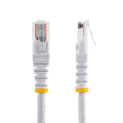 Startech Cat5e Straight Male RJ45 to Straight Male RJ45 Ethernet Cable, U/UTP, White PVC Sheath, 15m, CMG Rated