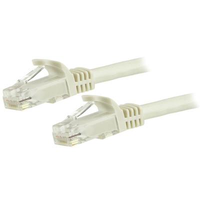 Startech Cat6 Male RJ45 to Male RJ45 Ethernet Cable, U/UTP, White PVC Sheath, 7m, CMG Rated