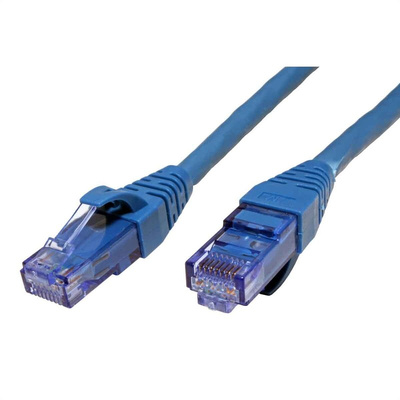 Roline Cat6a Male RJ45 to Male RJ45 Ethernet Cable, U/UTP, Blue LSZH Sheath, 300mm, Low Smoke Zero Halogen (LSZH)