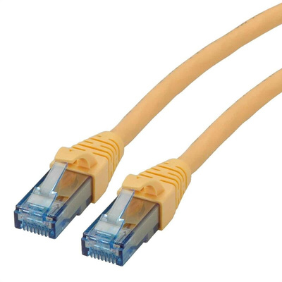 Roline Cat6a Male RJ45 to Male RJ45 Ethernet Cable, U/UTP, Yellow LSZH Sheath, 3m, Low Smoke Zero Halogen (LSZH)