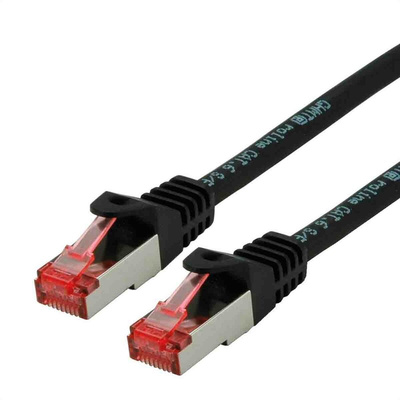 Roline Cat6 Male RJ45 to Male RJ45 Ethernet Cable, S/FTP, Black LSZH Sheath, 2m, Low Smoke Zero Halogen (LSZH)