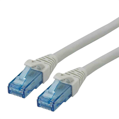 Roline Cat6a Male RJ45 to Male RJ45 Ethernet Cable, UTP, Grey LSZH Sheath, 300mm, Low Smoke Zero Halogen (LSZH)