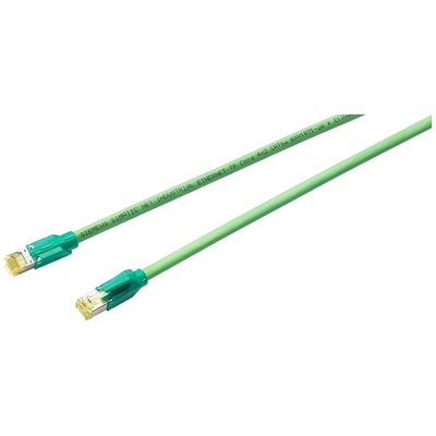 Siemens Cat6a Male RJ45 to Male RJ45 Ethernet Cable, Green, 10m