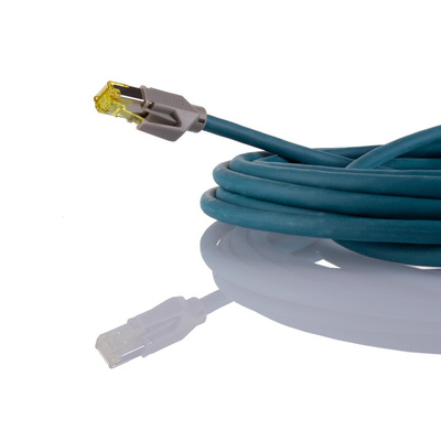 Phoenix Contact Cat6a Straight Male M12 to Straight Male RJ45 Ethernet Cable, Blue, 5m