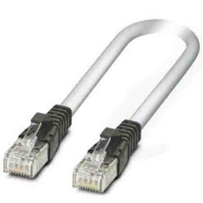 Phoenix Contact Cat5 Straight Male RJ45 to Straight Male RJ45 Ethernet Cable, SF/UTP, Grey, 10m
