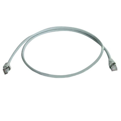 Telegartner Cat6a Straight Male RJ45 to Male RJ45 Ethernet Cable, S/FTP, Grey LSZH Sheath, 5m, Low Smoke Zero Halogen