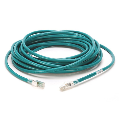 Rockwell Automation Cat5e Straight RJ45 to Straight RJ45 Ethernet Cable, Foil, Green, 5m