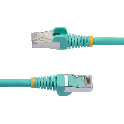 StarTech.com Cat6a Straight Male RJ45 to Straight Male RJ45 Ethernet Cable, Braid, Light Blue LSZH Sheath, 7m, Low