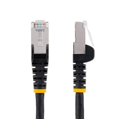 StarTech.com Cat6a Straight Male RJ45 to Straight Male RJ45 Ethernet Cable, Braid, Black LSZH Sheath, 7.5m, Low Smoke