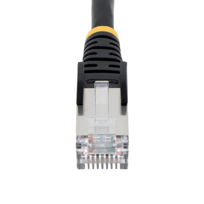 StarTech.com Cat6a Straight Male RJ45 to Straight Male RJ45 Ethernet Cable, Braid, Black LSZH Sheath, 7.5m, Low Smoke