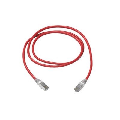 Amphenol Industrial Cat6a RJ45 to RJ45 Ethernet Cable, S/FTP, Red, 10m