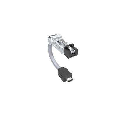 Amphenol Communications Solutions Cat6a Straight Male RJ45 to 45° Male ix Industrial Ethernet Cable, Black