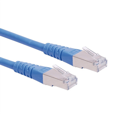 Roline Cat6 Straight Male RJ45 to Straight Male RJ45 Ethernet Cable, S/FTP, Blue PVC Sheath, 1.5m
