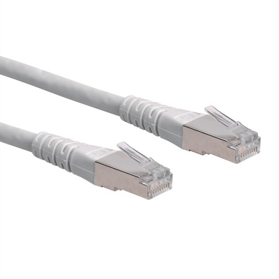 Roline Cat6 Straight Male RJ45 to Straight Male RJ45 Ethernet Cable, S/FTP, Grey PVC Sheath, 2m