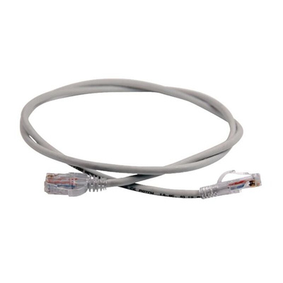 Polyco Healthline Cat6 Straight Male RJ45 to Straight Male RJ45 Ethernet Cable, Unshielded, Grey LSZH Sheath, 1m