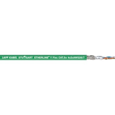 Lapp Cat5e Ethernet Cable, Tinned Copper Braid, Green, 100m