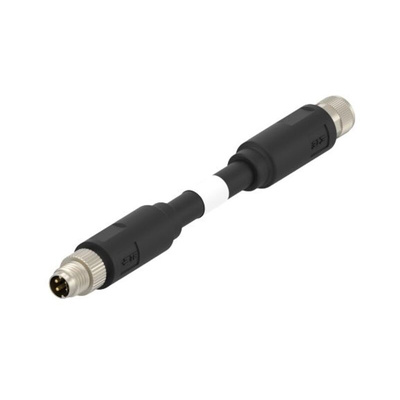 TE Connectivity Straight Female SPE to Straight Male SPE Ethernet Cable, Shielded, Black Nylon Sheath, 1m