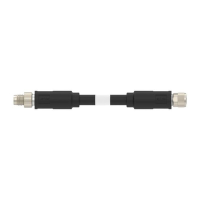 TE Connectivity Straight Female SPE to Straight Male SPE Ethernet Cable, Shielded, Black Nylon Sheath, 5m