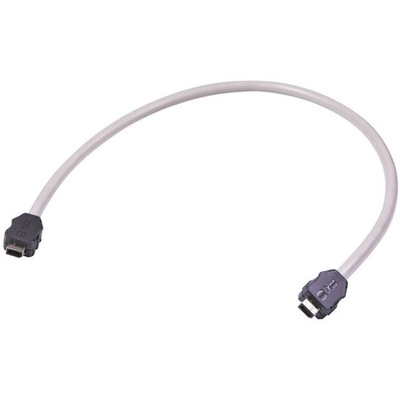 HARTING Cat6a Male ix Industrial to Male ix Industrial Ethernet Cable, STP, Grey PUR Sheath, 1.5m