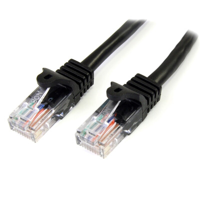 StarTech.com Cat5e Straight Male RJ45 to Straight Male RJ45 Ethernet Cable, U/UTP, Black PVC Sheath, 3m, CM Rated