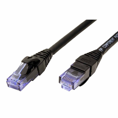 Roline Cat6a Male RJ45 to Male RJ45 Ethernet Cable, U/UTP, Black LSZH Sheath, 300mm, Low Smoke Zero Halogen (LSZH)