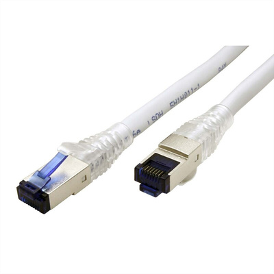 Roline Cat6a Male RJ45 to Male RJ45 Ethernet Cable, S/FTP, Grey LSZH Sheath, 20m, Low Smoke Zero Halogen (LSZH)