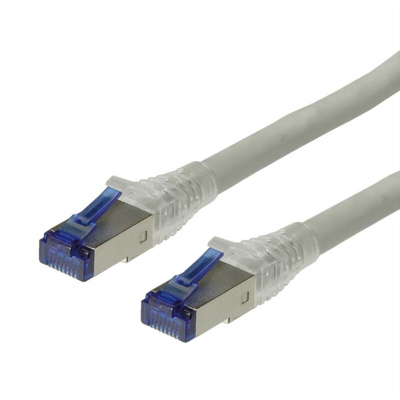Roline Cat6a Male RJ45 to Male RJ45 Ethernet Cable, S/FTP, Grey LSZH Sheath, 20m, Low Smoke Zero Halogen (LSZH)